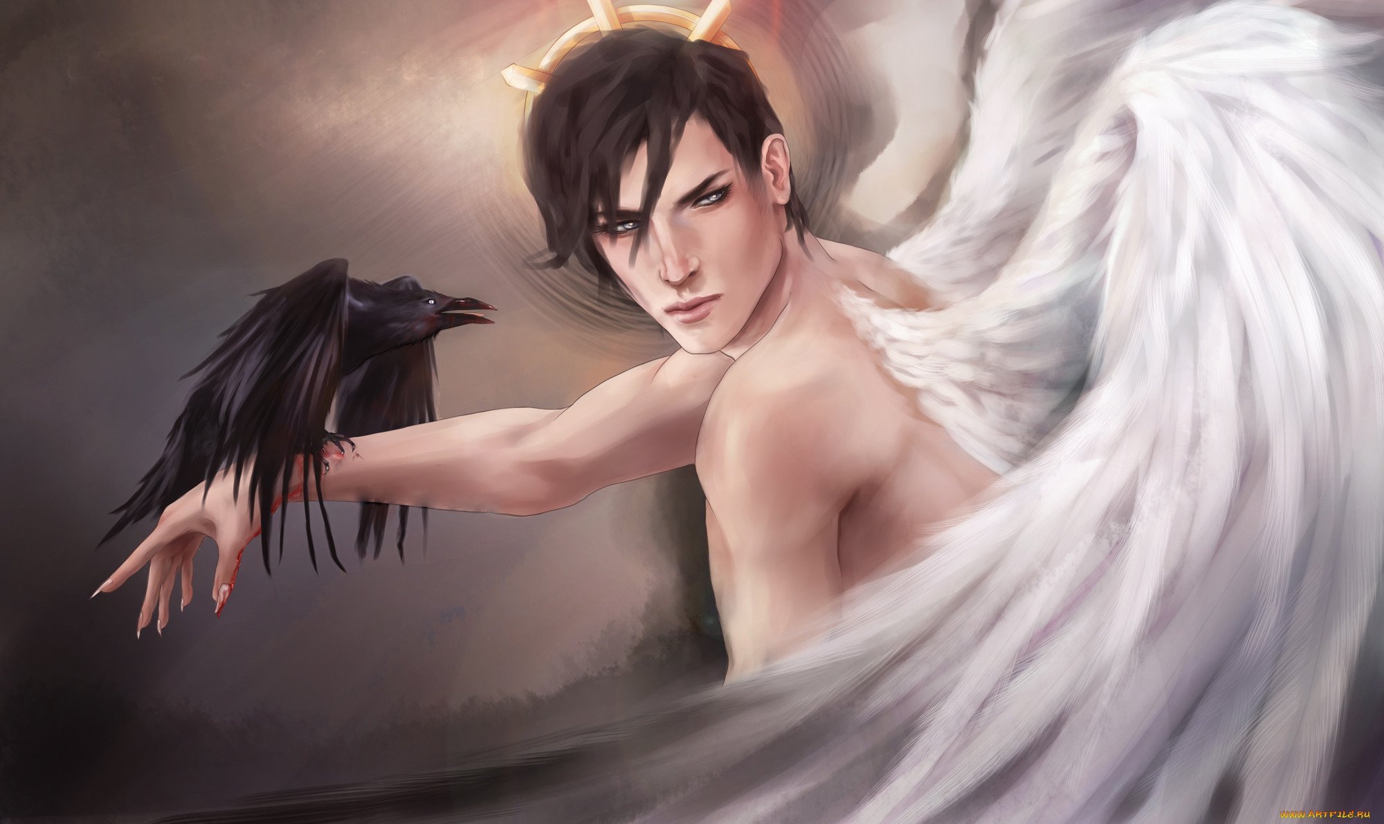 Демон похожий на ангела. Локи ангел. Парень с крыльями. Крылья демона. Ангел мужчина.