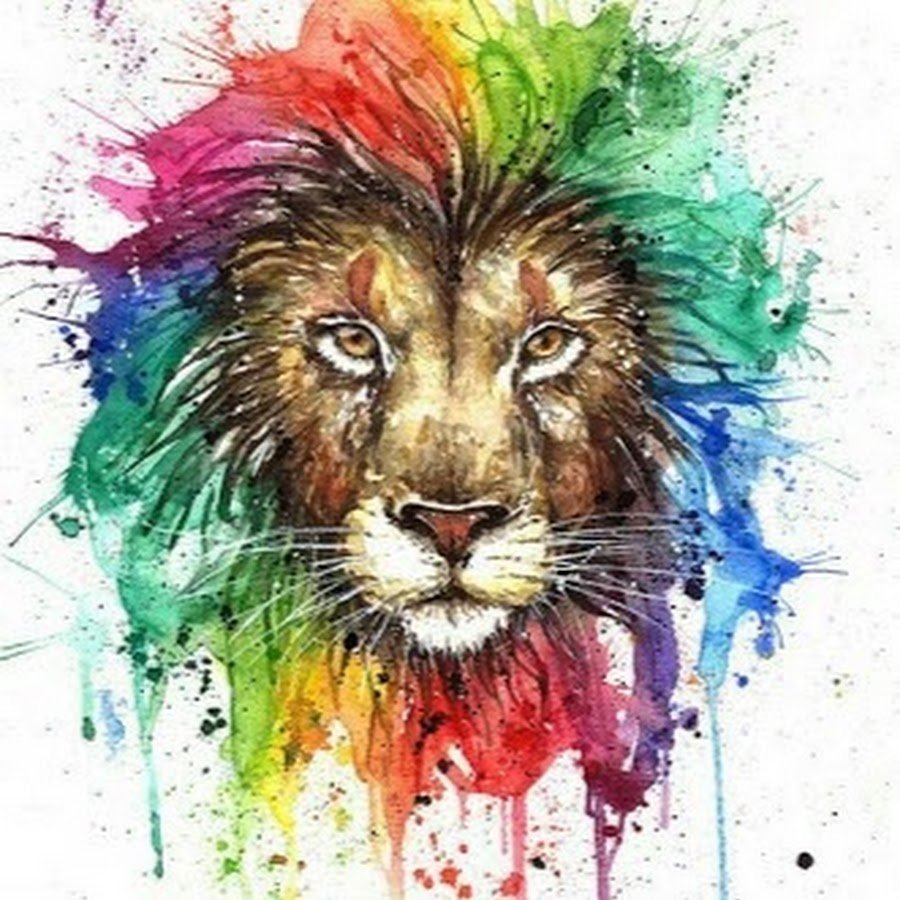 Лев эскиз цветной