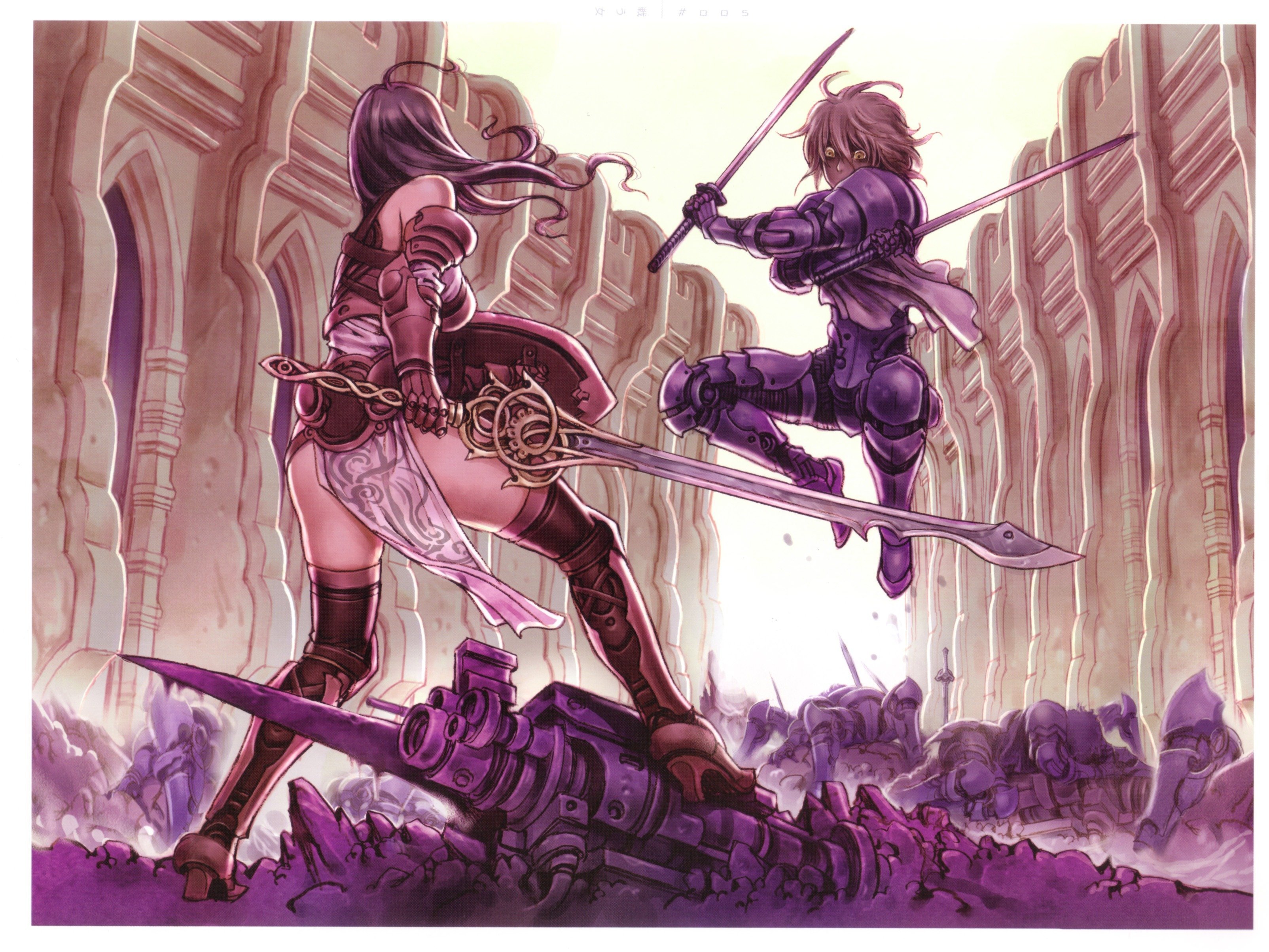 Клинок арты 18. Shunya Yamashita. Сражение на мечах. Девушки сражаются на мечах.