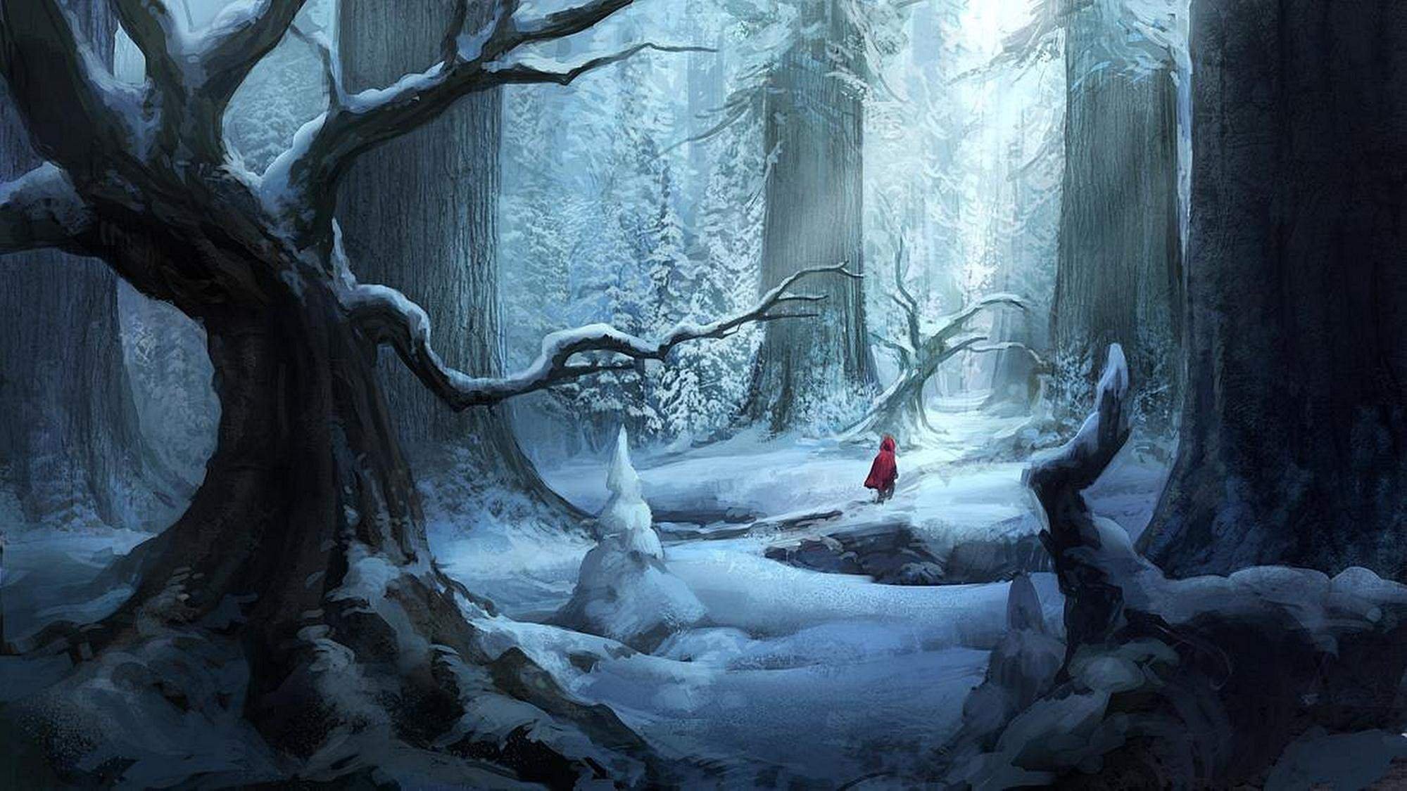 Заколдованное дерево. Сказочный зимний лес. Мистические пейзажи. Дремучий лес. Зима фэнтези.