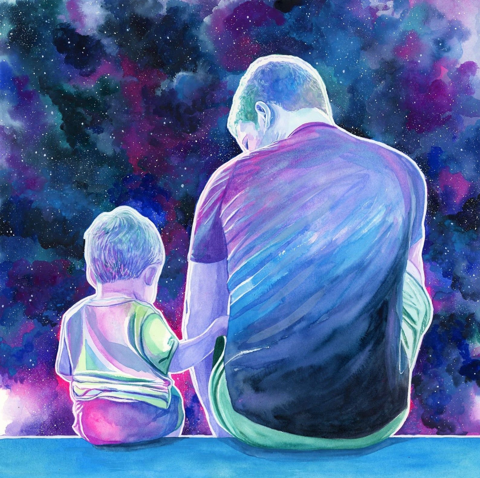 Рисунок отца и сына. Папа и сын живопись. Картина для папы. Отец и сын арты. Отцы и дети арт.