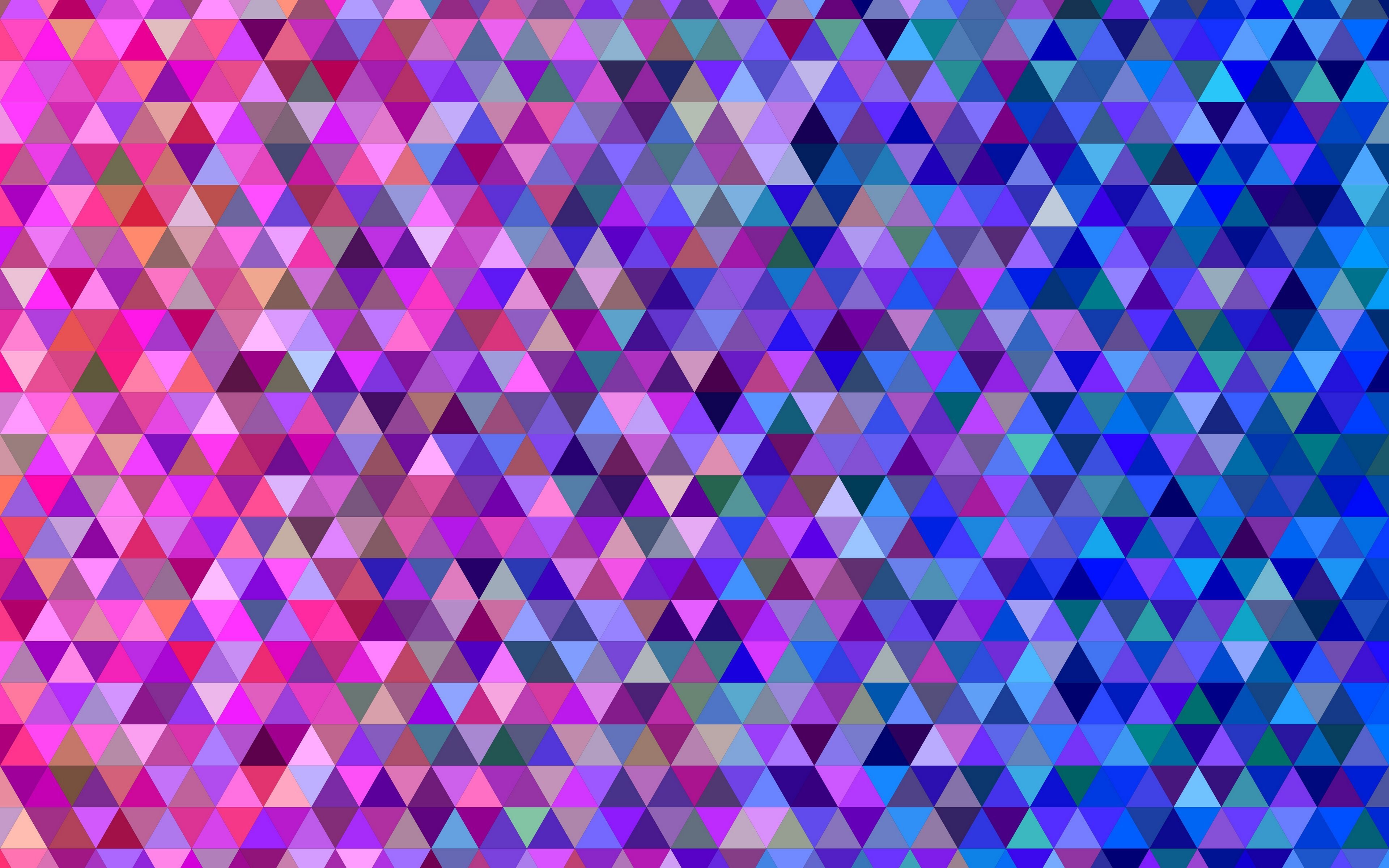 Градиент пиксели. Геометрическая абстракция. Яркие геометрические узоры. Треугольник, разноцветный. Цветной фон.