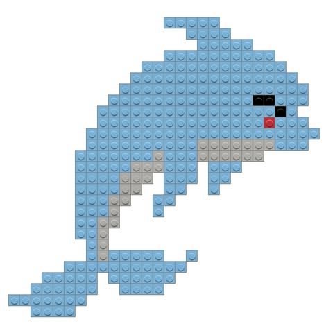 Дельфин пиксель арт (61 фото)