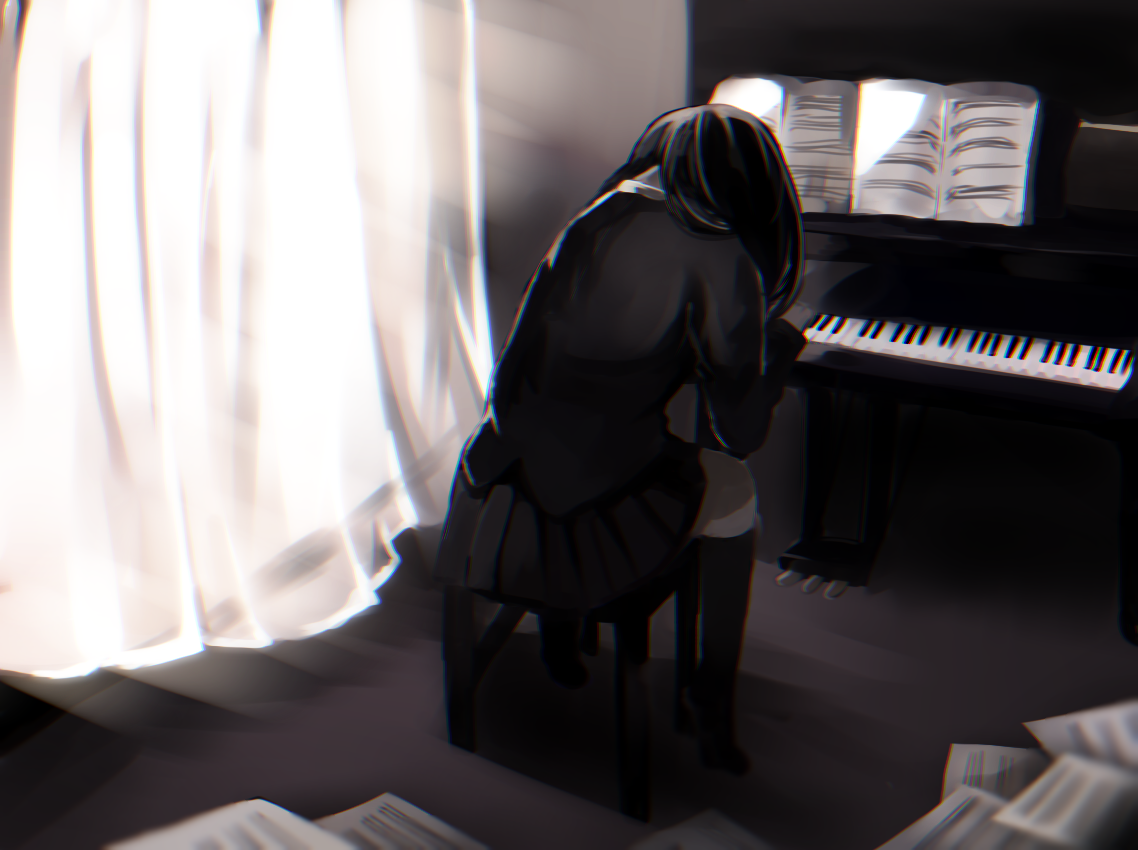 Девушка и пианино. Пианист арт. Играй грустную музыку