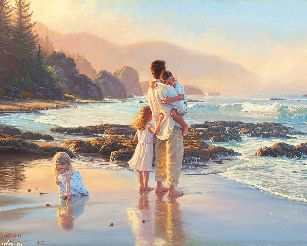 Читать берега жизни. Картина счастливая семья. Семейное счастье в живописи.