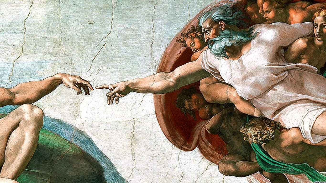 Купить картину бога. Микеланджело Буонарроти Сотворение Адама. Микеланджело Сотворение человека Сикстинская капелла. Сотворение Адама Микеланджело барельеф. Сотворение Адама картина.