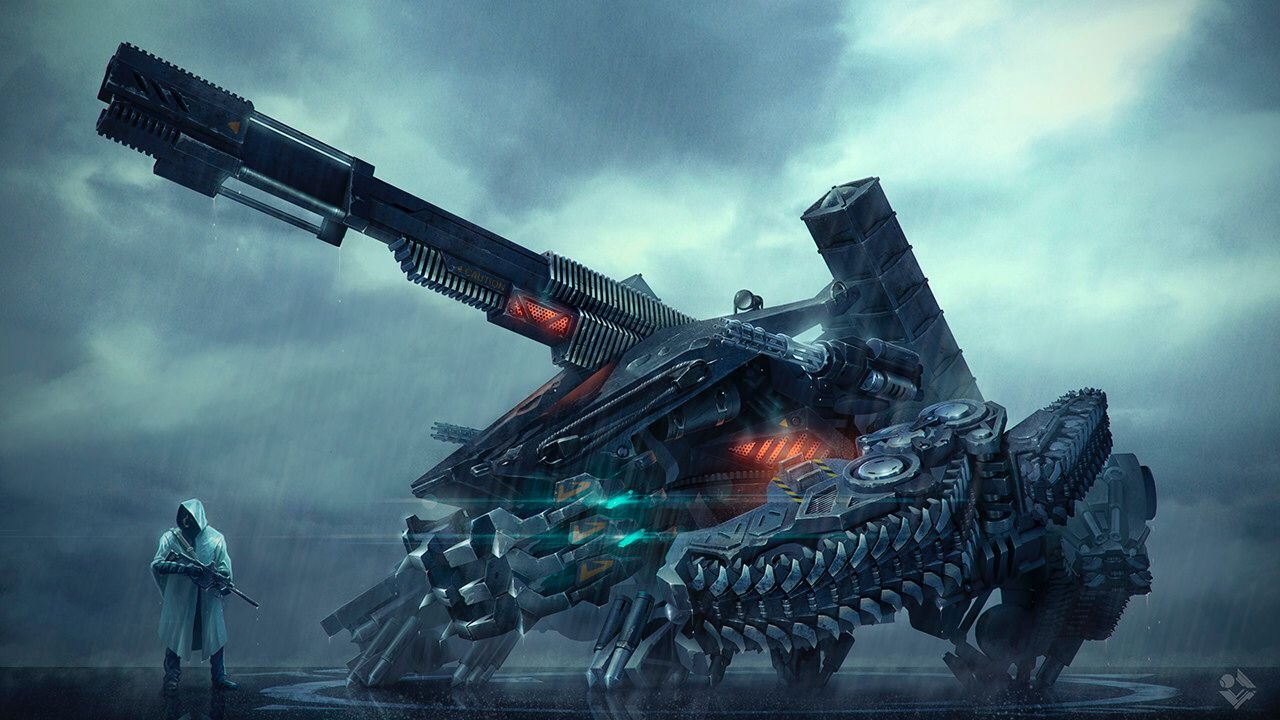 Ментальное вооружение. Sci-Fi танк арт. Sci-Fi Hexiron оружие. Фантастическая пушка. Артиллерия будущего.