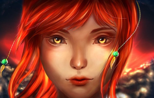 Девушка рыжая с зелеными глазами арт (69 фото)