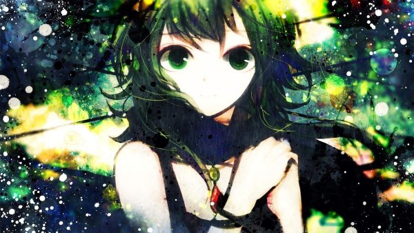 Девушка с черными волосами и зелеными глазами арт (67 фото)