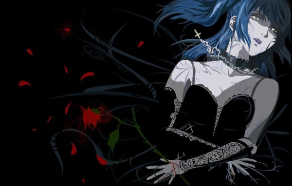 Девушка с синим цветком палитра смерти арт (58 фото)