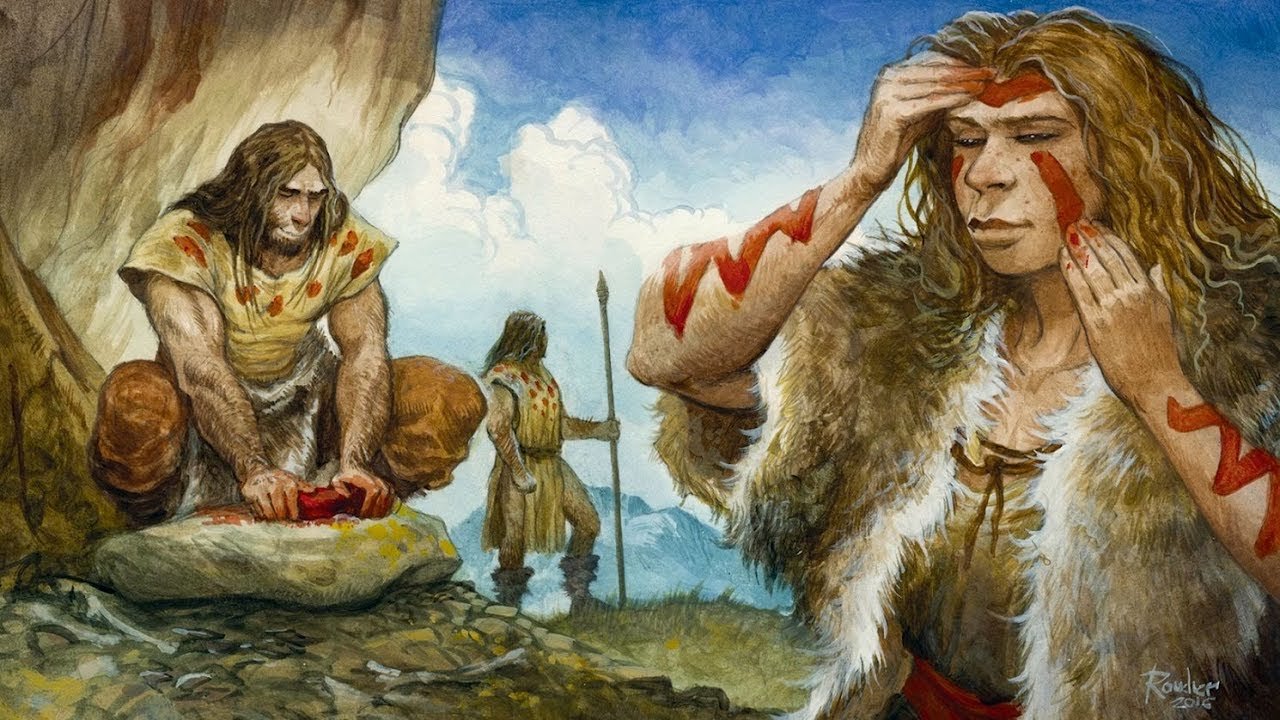 Первобытные мифы. Неандерталец" Emmanuel Roudier.. Неандерталец палеолит. Первобытная магия. Первобытные колдуны.