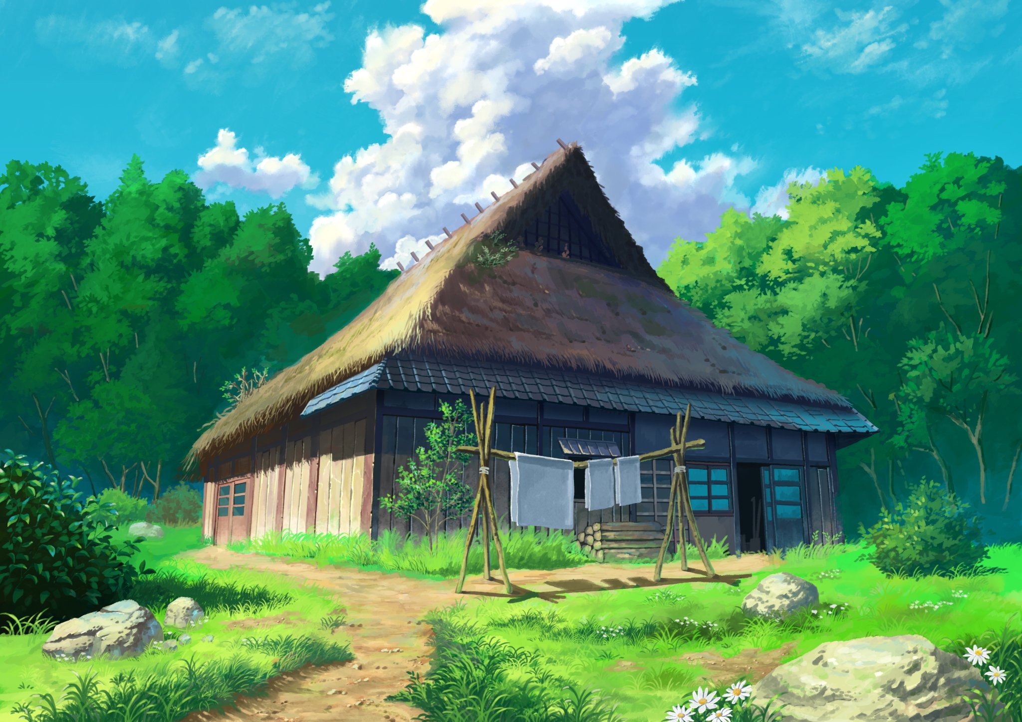 Арты дома 2. Ghibli Studio деревня.