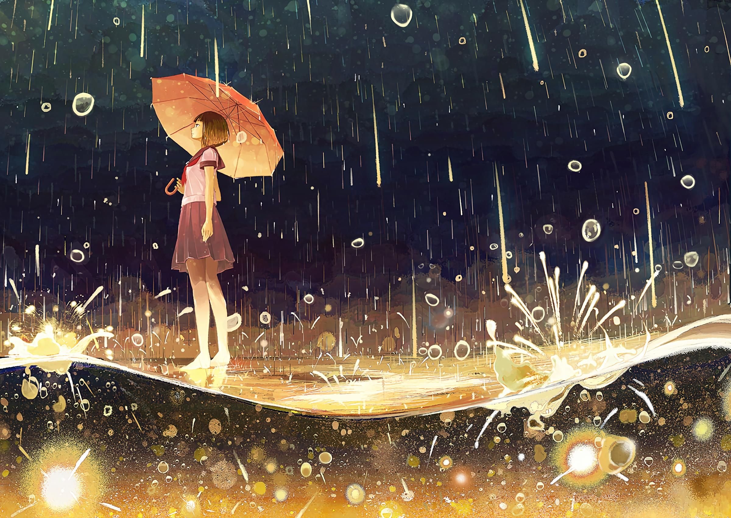 Сон стать дождем. Девушка с зонтиком арт. Девочка с зонтиком.