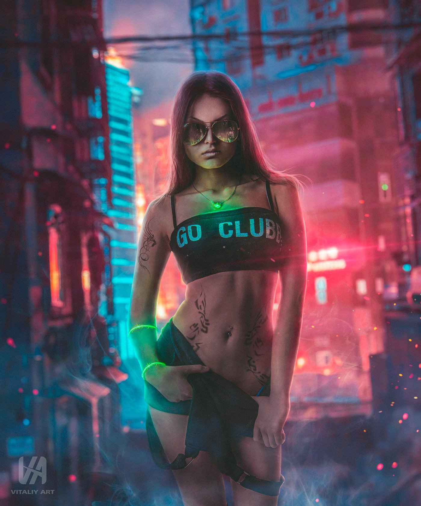 Cyberpunk girl art neon фото 29