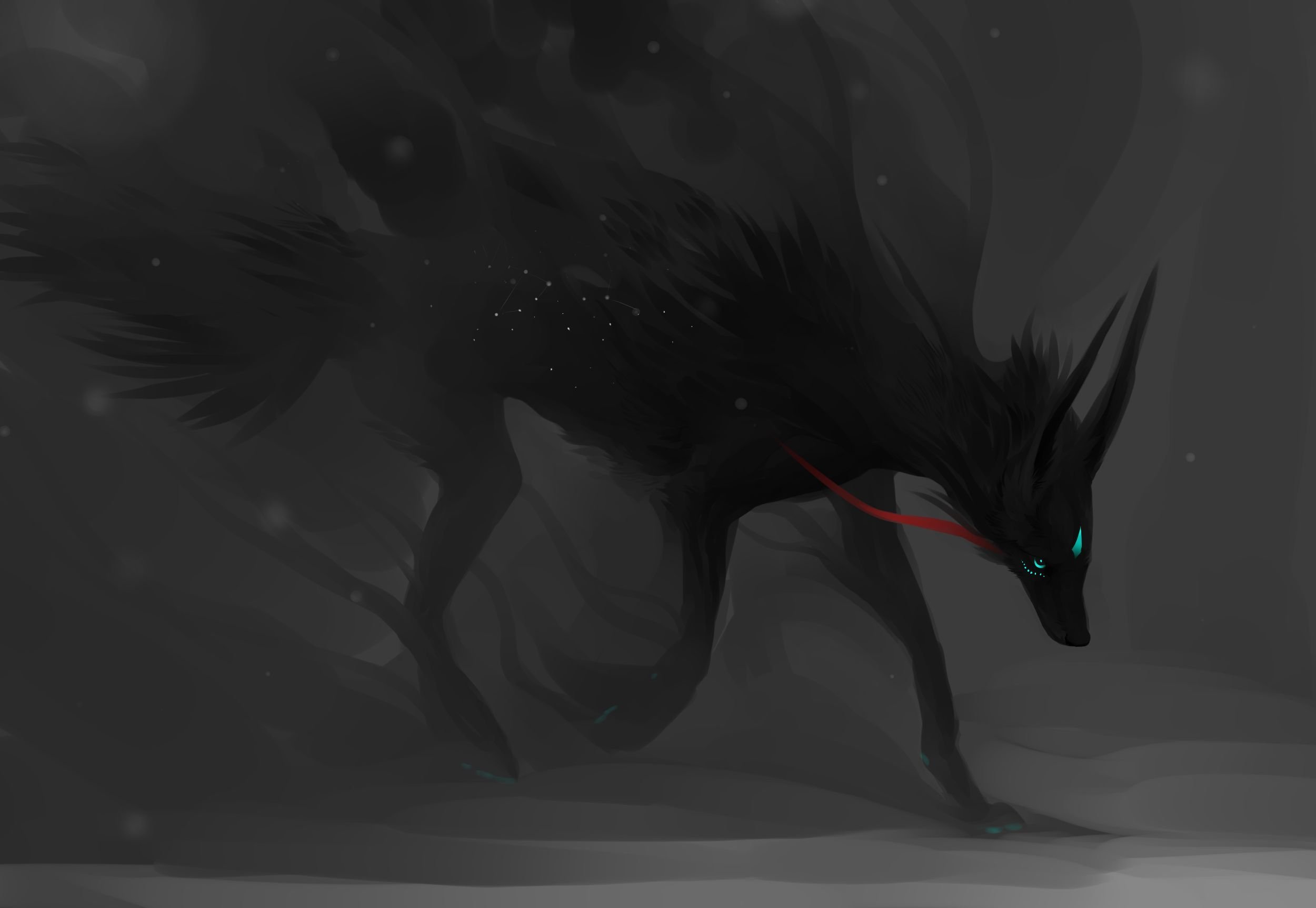 Dark fox. Демон Фамильяр волк. Генко чёрная лиса. Генко чёрная лиса Art. Генко Кицунэ.