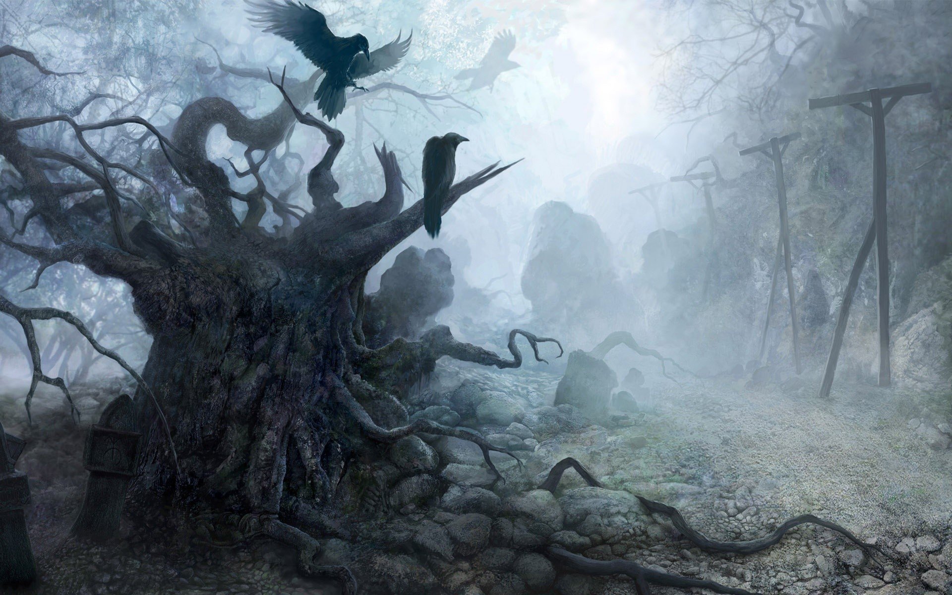Мрачные жанры. Ведьмин лес Девон Англия. Ведьмак могила арт. Оден Скотт "стая Воронов". Сонная Лощина дерево мертвых.