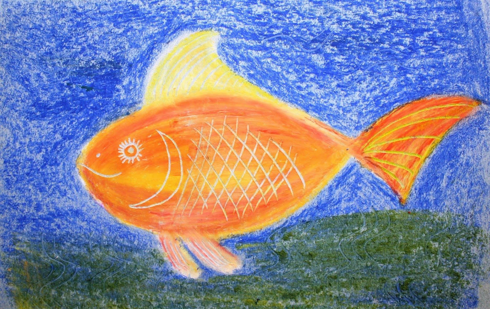 Рыбы рисунок 3 класс. Рисование Золотая рыбка (воск.мелки и акварель). Золотая рыбка рисование восковые мелки и акварель. Детские рисунки Золотая рыбка. Рисование пастелью Золотая рыбка.