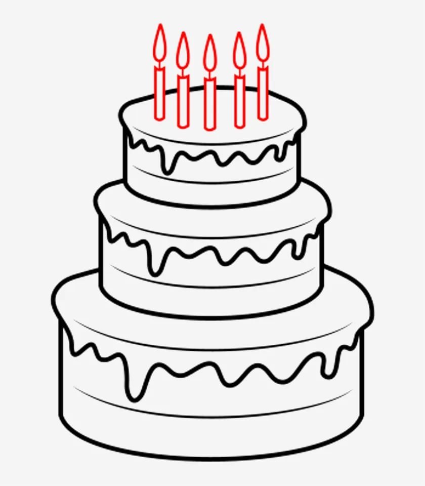 Рисовать рисунки на день рождения. Рисунокмна день рождение. Рисунки тортиков для срисовки. Торт карандашом. Картинки для срисовки торт.