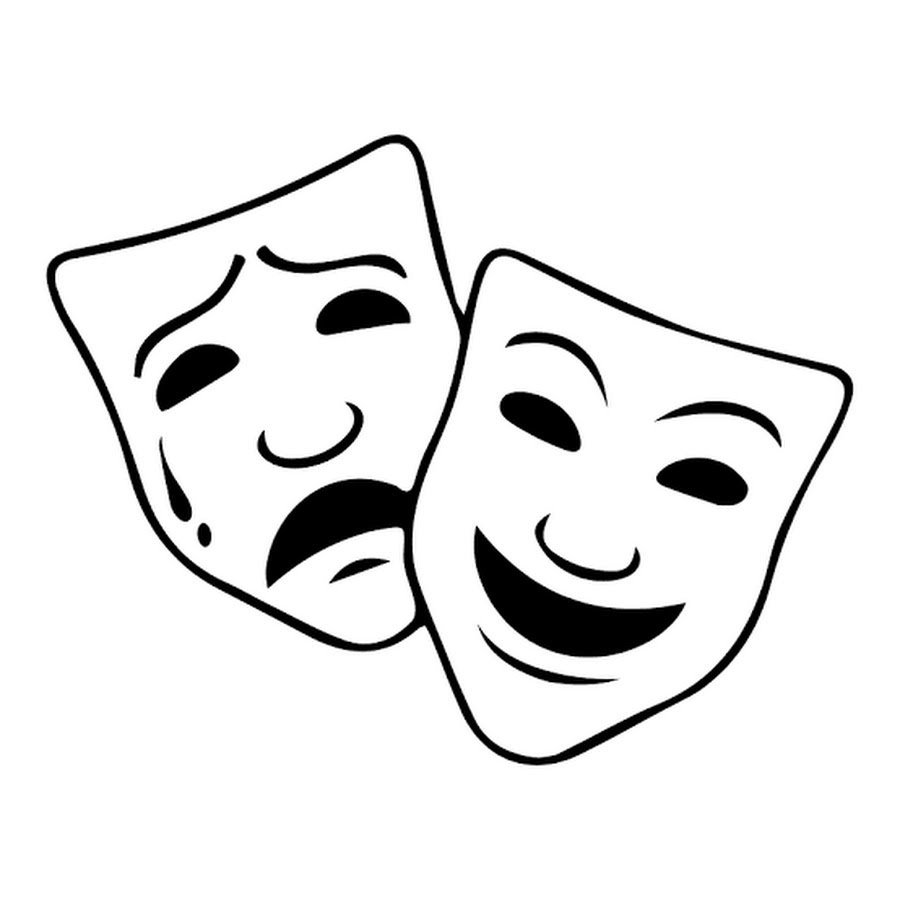 Театральная маска для печати. Театральные маски. Маска трагедии и комедии. Театральные маски грустная и веселая. Театральная маска рисунок карандашом.