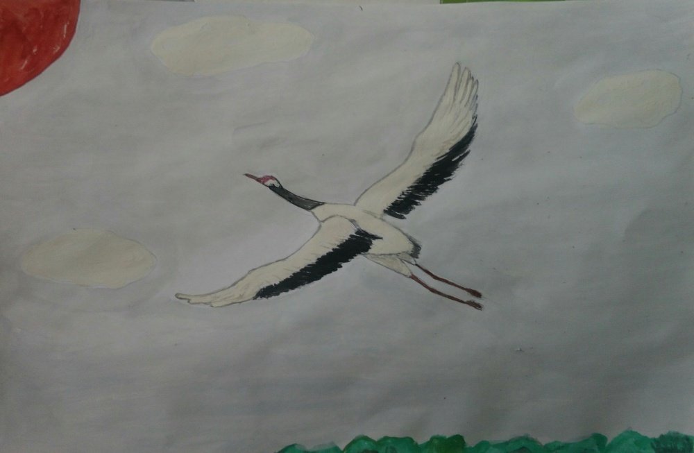 Как нарисовать журавля в небе. Перелетные птицы Башкортостана. Журавли для рисования. Журавль рисунок. Журавль в небе рисунок.