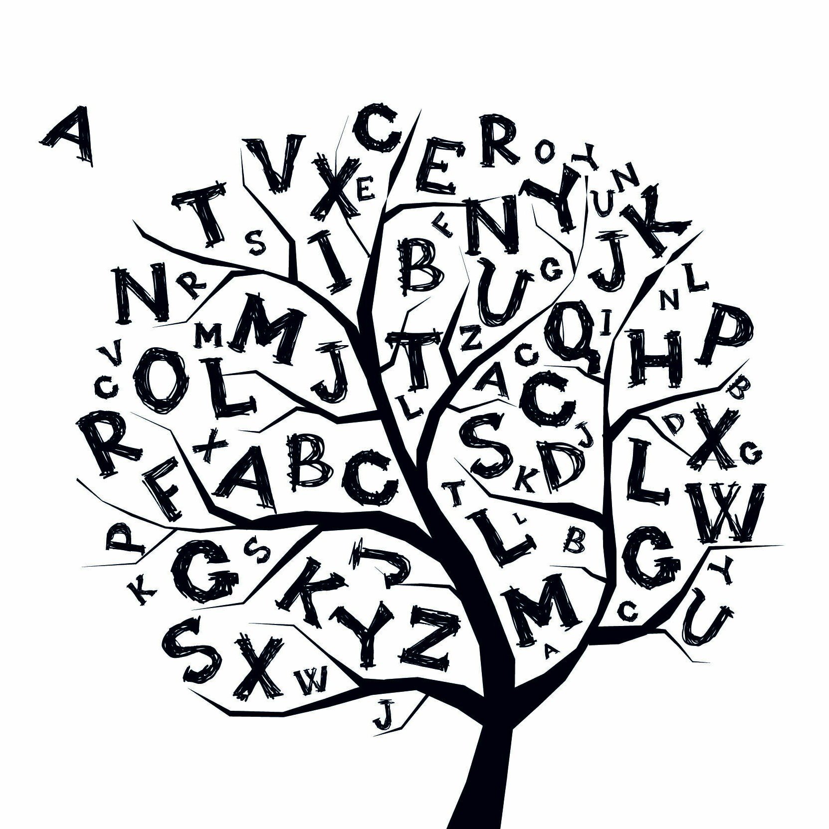 Нарисовать рисунок из слов. Шрифтовая композиция дерево. Буквы из дерева. Дерево с буквами. Дерево с английским алфавитом.
