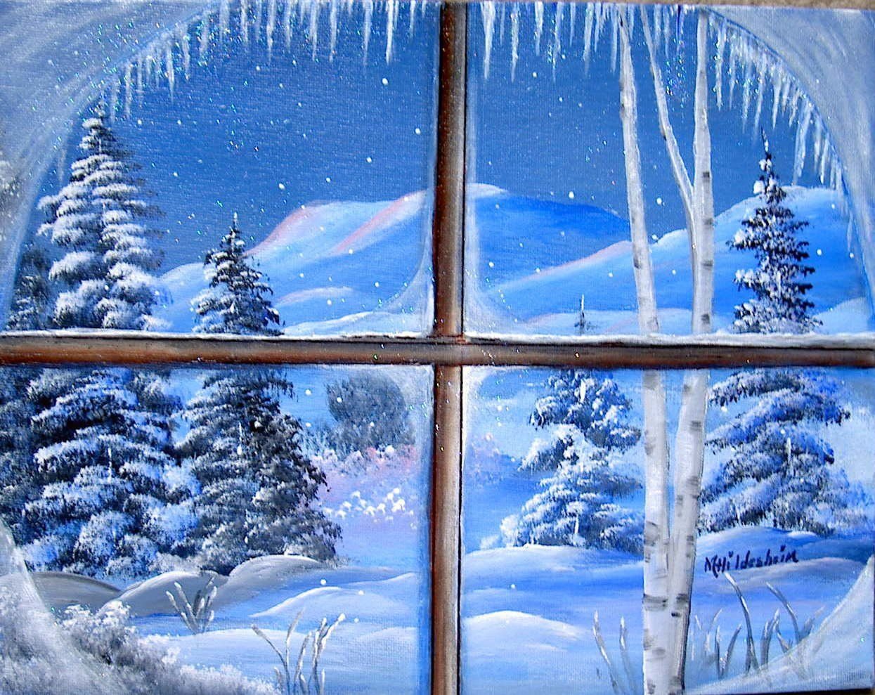 Зимнее окно рисунок. Зимнее окно. Окно с зимним пейзажем. Зимний вид из окна. Сказочный зимний вид из окна.