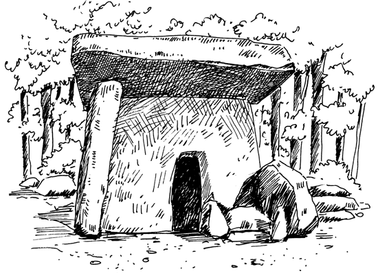 раскраска Дольмен, неолита каменное здание в виде большой каменный стол