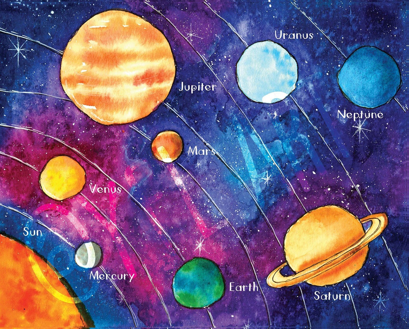 Рисунки планеты Меркурий для детей: красками, карандашами и фломастерами
