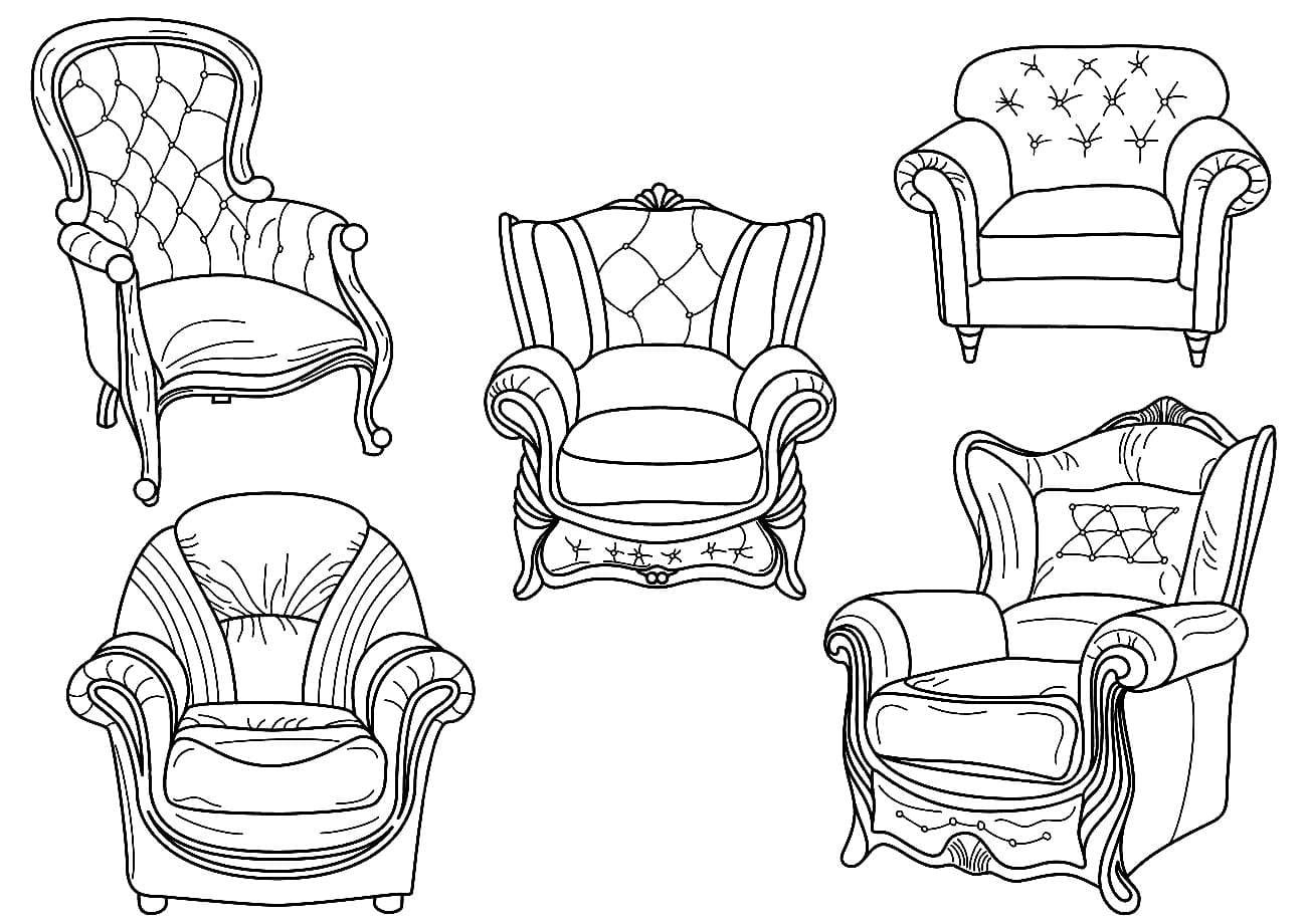Кресло стилизованное нарисованное