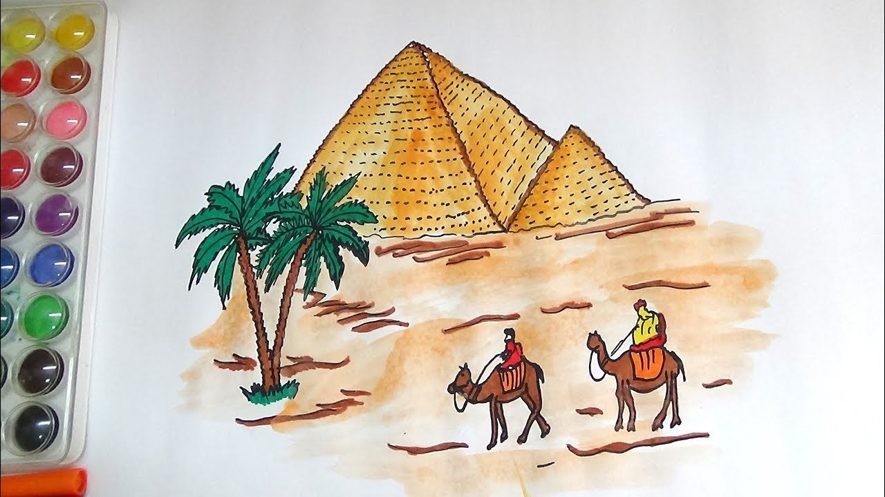 Рисунки древний мир 5 класс. Пирамида Хеопса изо. 7 Чудес света пирамида Хеопса рисунок. Египет пирамида Хеопса для детей. Рисунок на тему Египет.