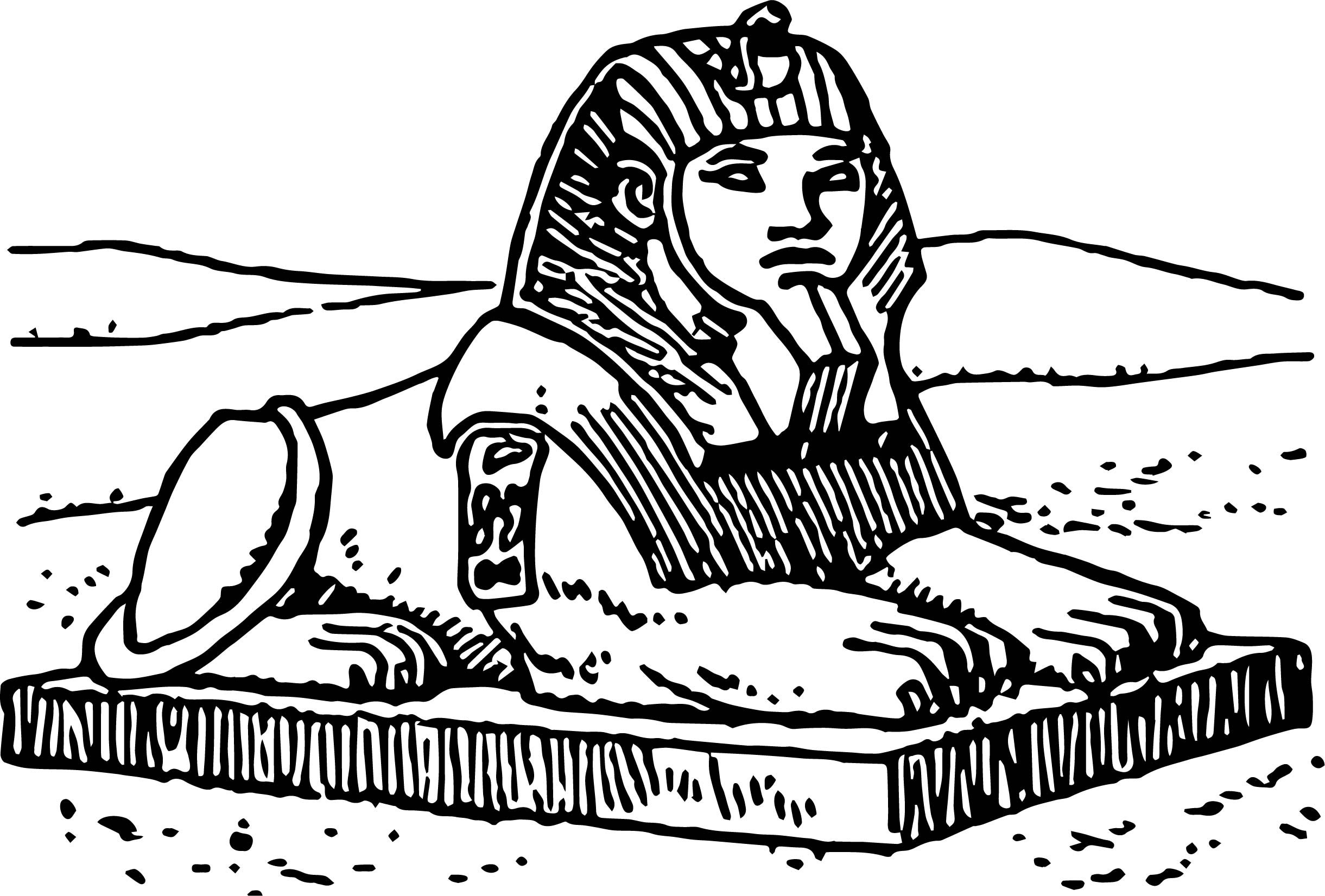 Как нарисовать Египетского сфинкса карандашом поэтапно