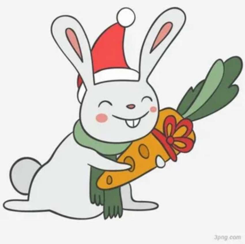 24 год год кролика. Новогодний кролик. Кролик новый год. Кролик символ года. Мультяшные новогодние кролики.