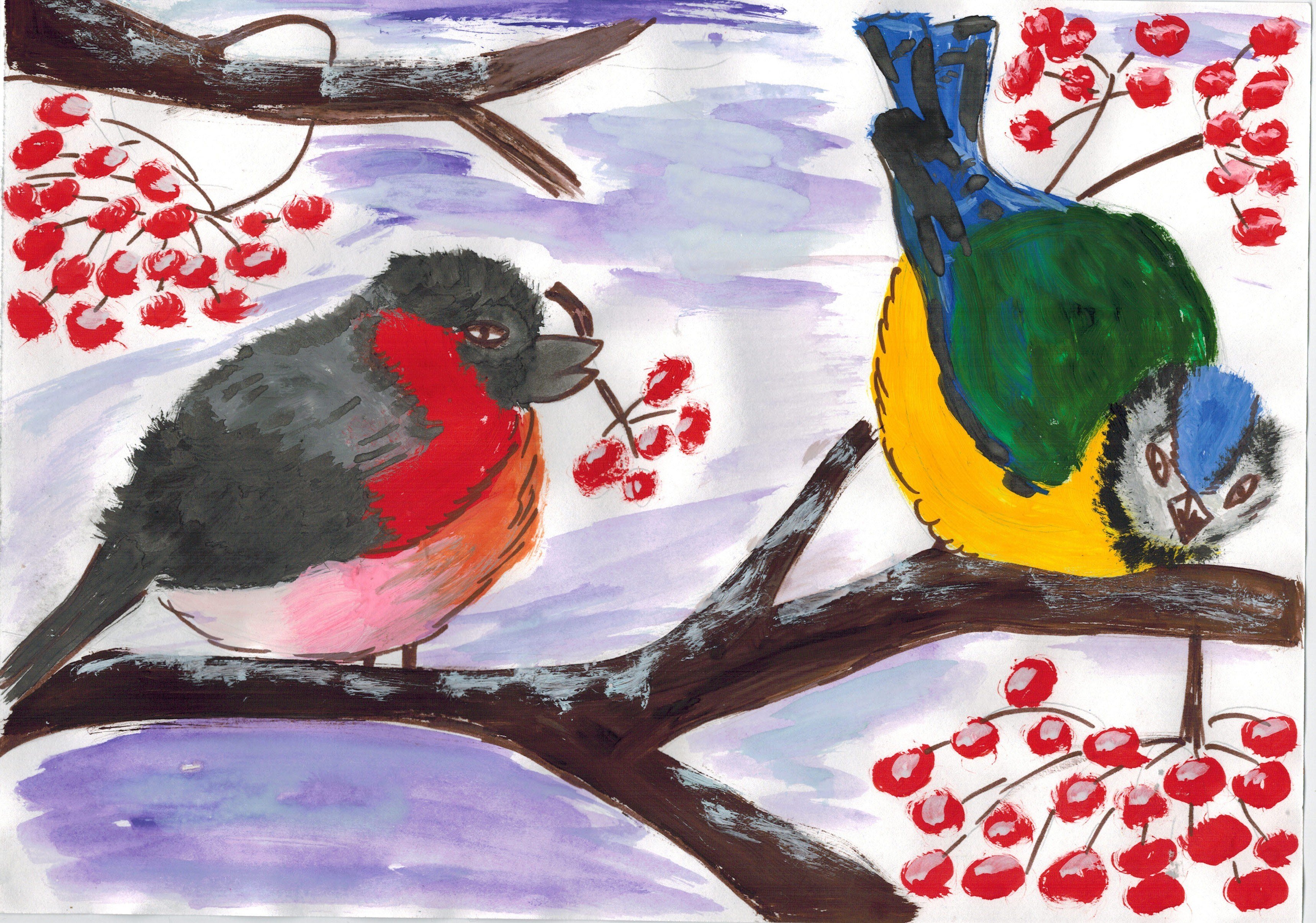 Праздник птиц изо 1. Снегирь рисунок. Рисование птицы зимой. Рисование зимующие птицы. Снегири и синички рисование.