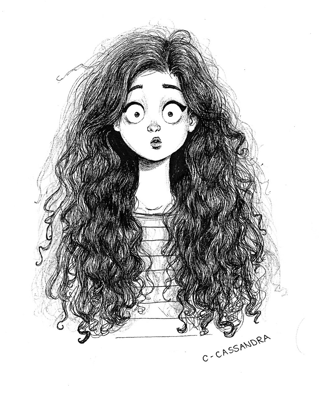 картинки нарисованных девушек с волосами