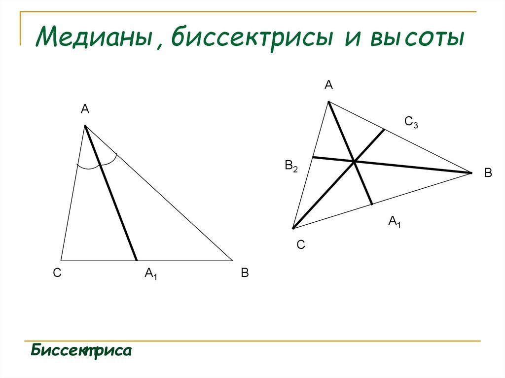 Биссектриса фигуры. Биссектриса Медиана высота. Как построить биссектрису треугольника. Медиана треугольника чертеж.