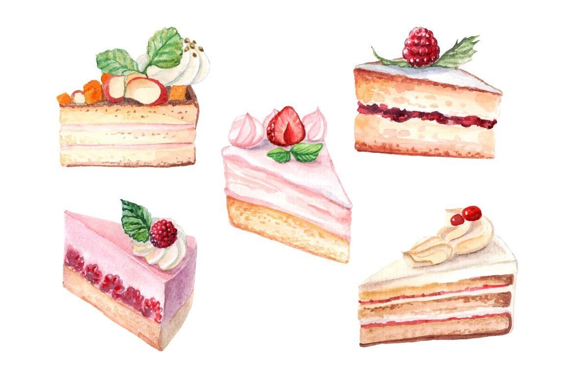 Торт разрезанный рисунок. Пирожное. Кусок торта акварель. Тортик иллюстрация. Кусок торта акварельный.