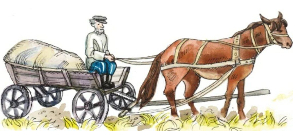 Бричка ехала прямо а мельница почему то. Телега с лошадью. Лошадь запряженная в телегу. Конь с телегой. Лошадка с тележкой.