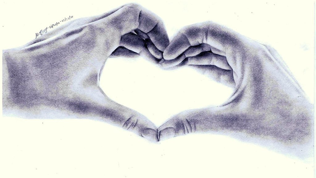 Рисунок сердца карандашом
