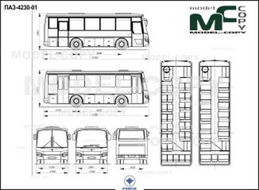 Размеры автобуса паз. Чертеж автобуса ПАЗ 3205. ПАЗ 4230 чертеж.