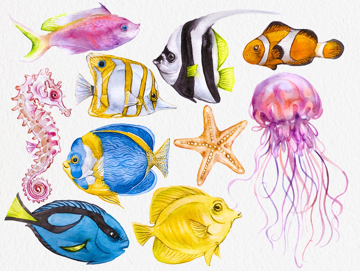 Рисуем морское. Морские рыбки. Морские животные для детей. Рисование морские обитатели. Рыбка рисунок.