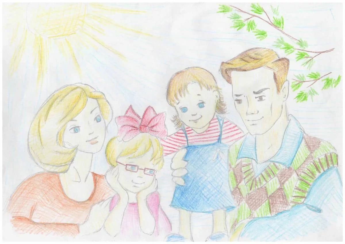 Работа на тему год семьи. Рисунок на тему семья. Рисунок моя семья. Рисунокина тему моя семья. Рисование моя семья.