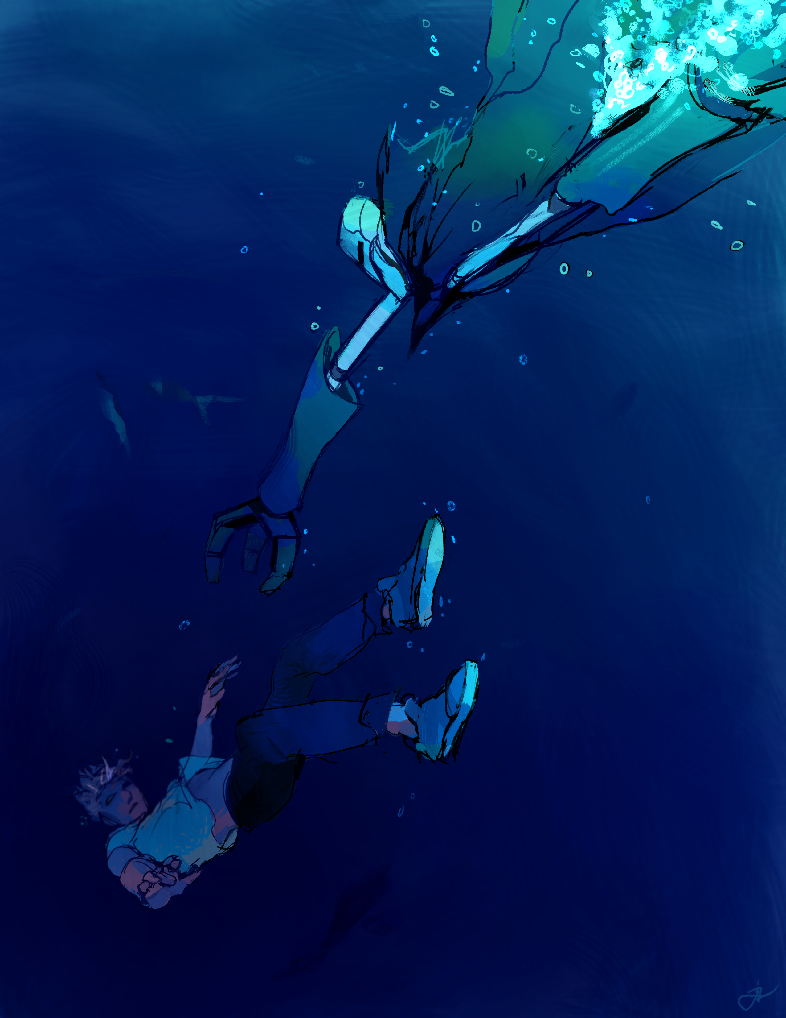 Drowning edit antent. Под водой арт. Человек под водой арт. Тонущий человек. Тонущий человек арт.