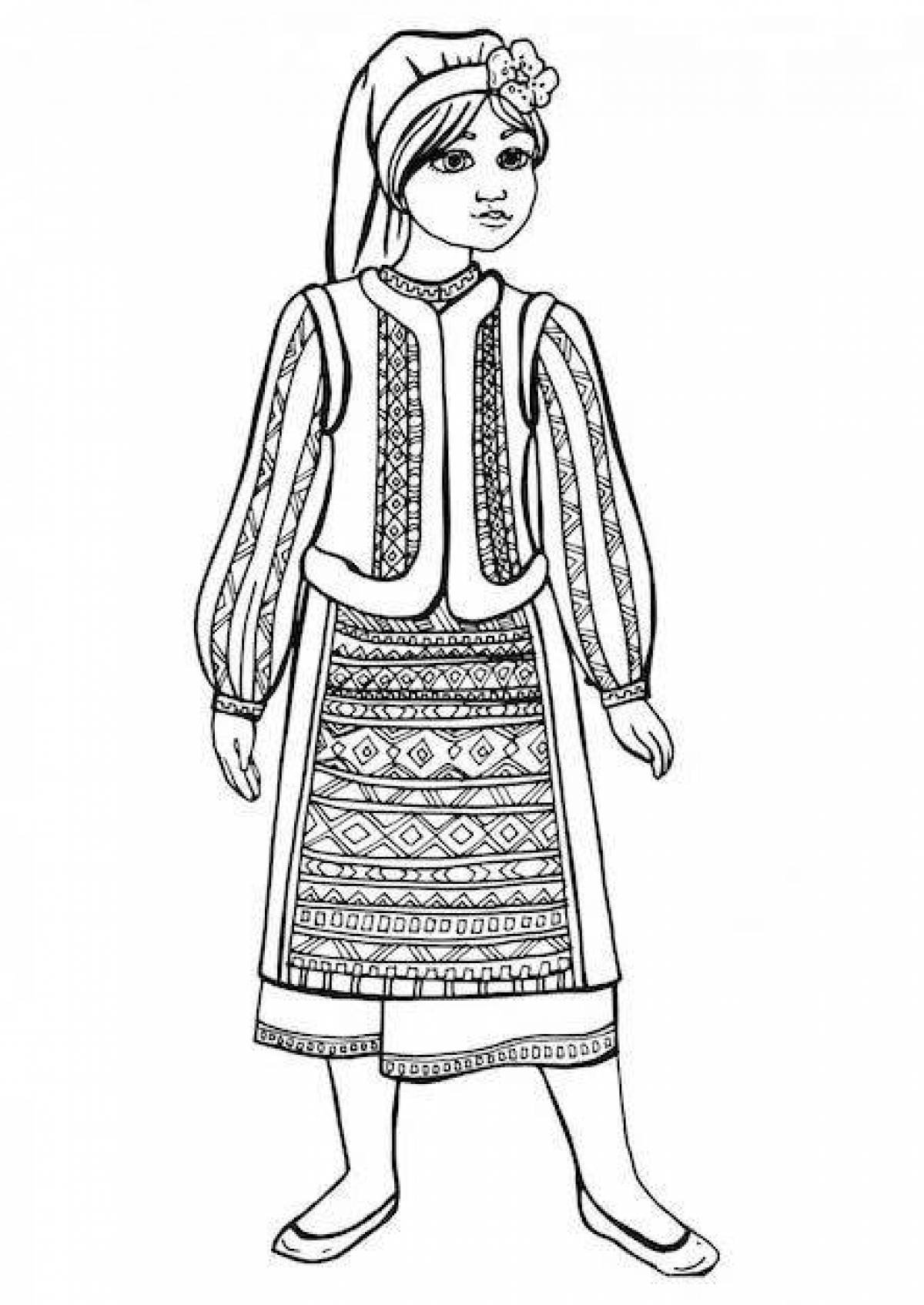 Раскраска костюмы. Национальный костюм рисунок. Национальный костюм раскраска. Удмуртский национальный костюм раскраска. Молдавский национальный костюм раскраска.