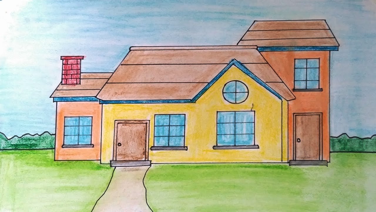 Дома рисовать 4. Домик рисунок. Рисунки домов для срисовки. Дом для рисования. Детские рисунки домов карандашом.