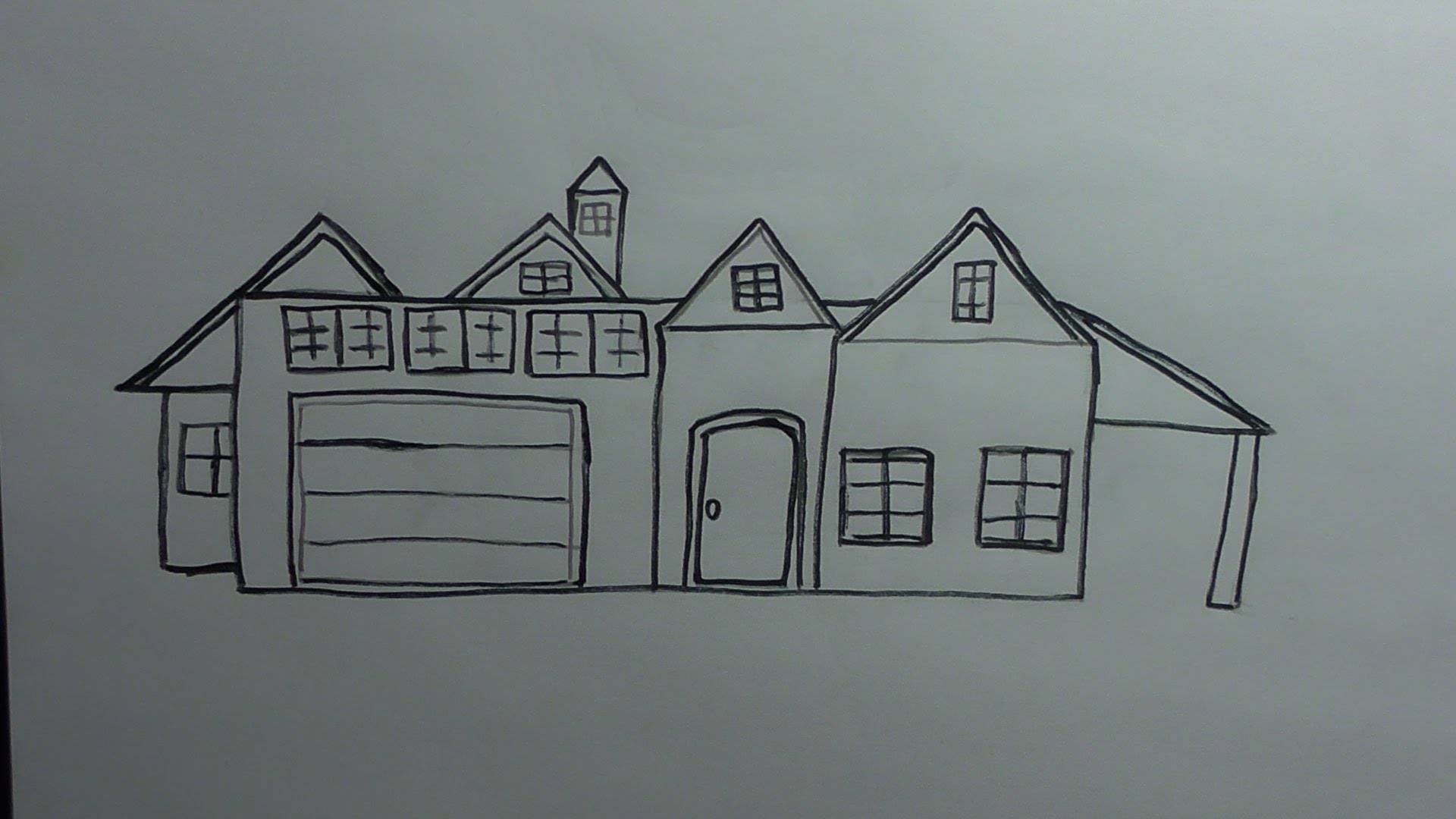 Нарисовать домик легко. Рисунок дома. Нарисовать домик. Рисунки домов карандашом для срисовки. Рисунки домов и коттеджей.