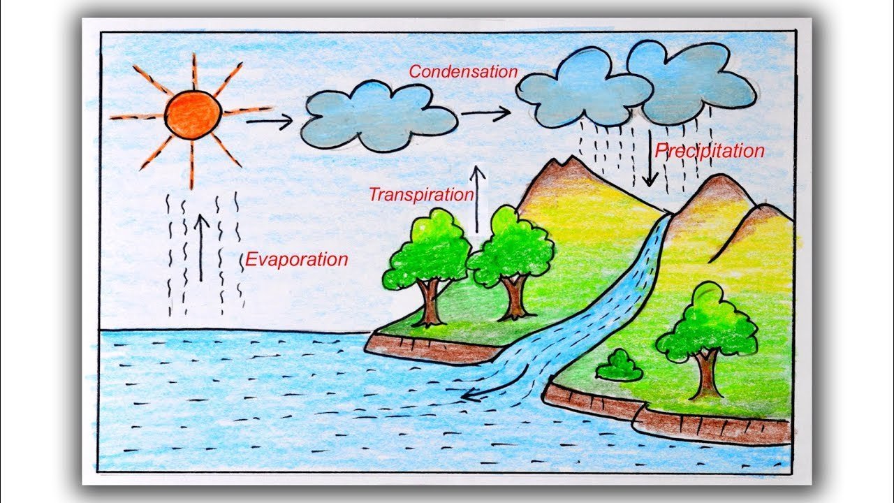 Круговорот погоды. Круговорот воды в природе. Круговорот воды в природе рисунок. Схема круговорота воды. Круговорот воды в природе схема рисунок.