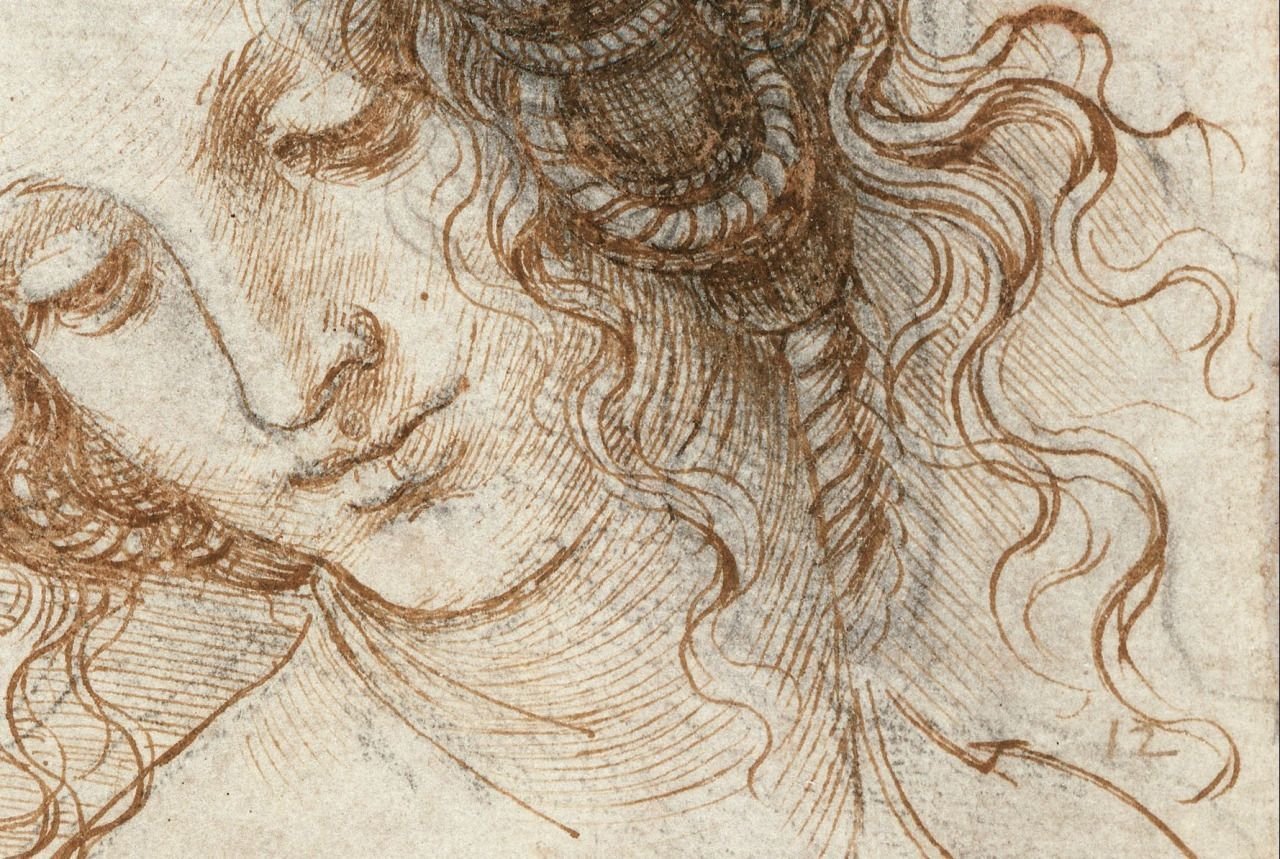 Гении возрождения. Наброски Леонардо Давинчи. Леонардо да Винчи (1456-1519),. Рисунки Леонардо Давинчи. Голова Леды Леонардо да Винчи.