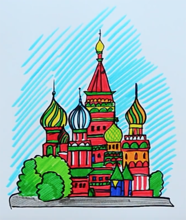 Горящий кремль рисунок