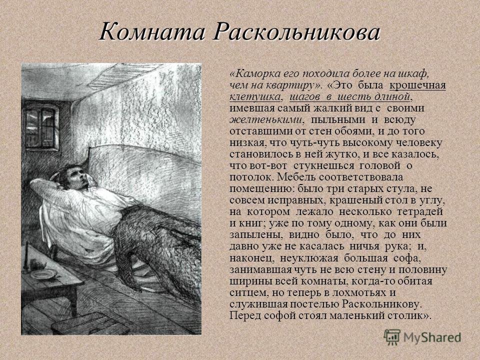 Часть вторая глава 5. Описание комнаты Раскольникова в романе преступление. Описание комнаты Раскольникова.