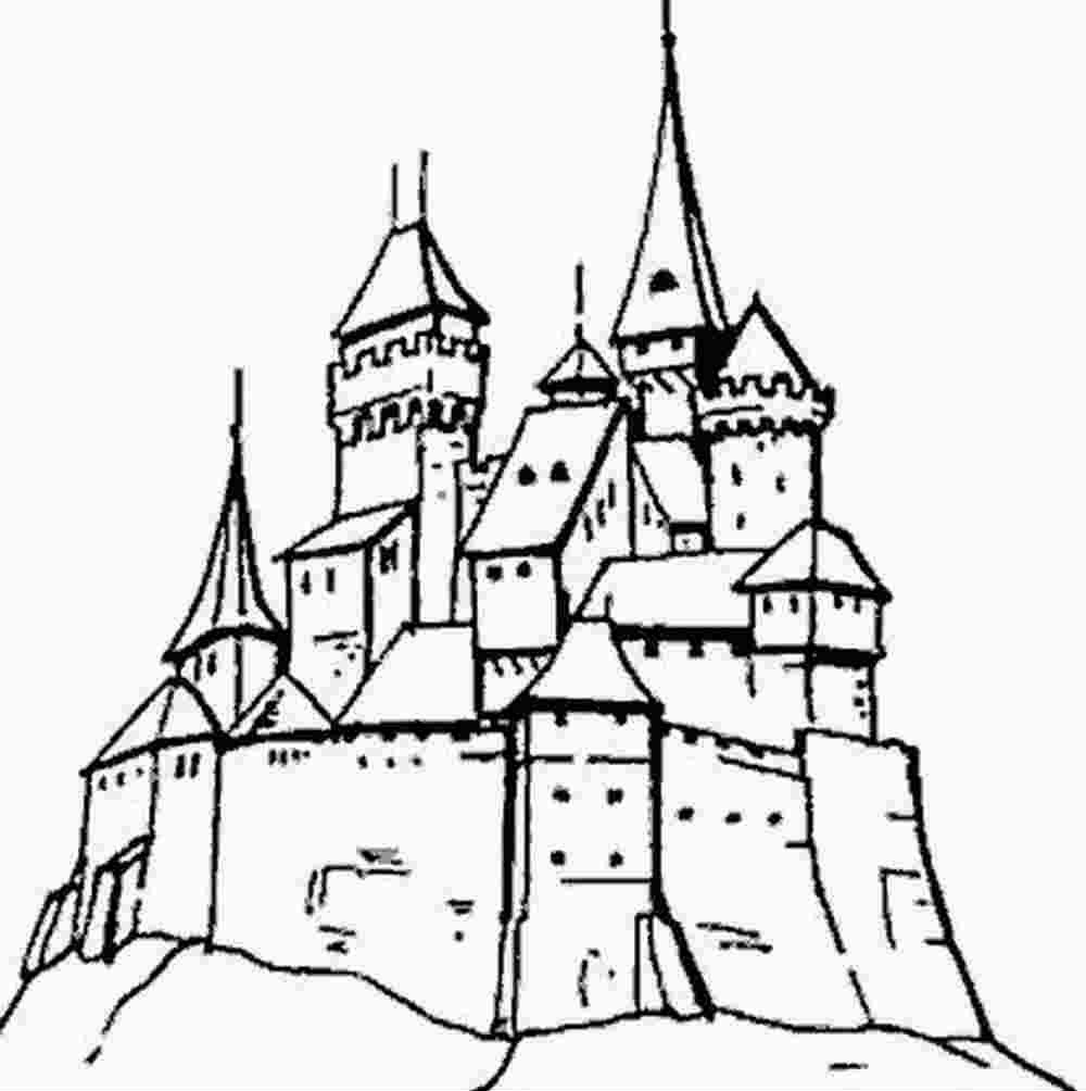Средневековый замок 4 класс. Романский замок. Романские замки средневековья. Рыцарский замок романский стиль. Замок крепость в романском стиле рисунок.